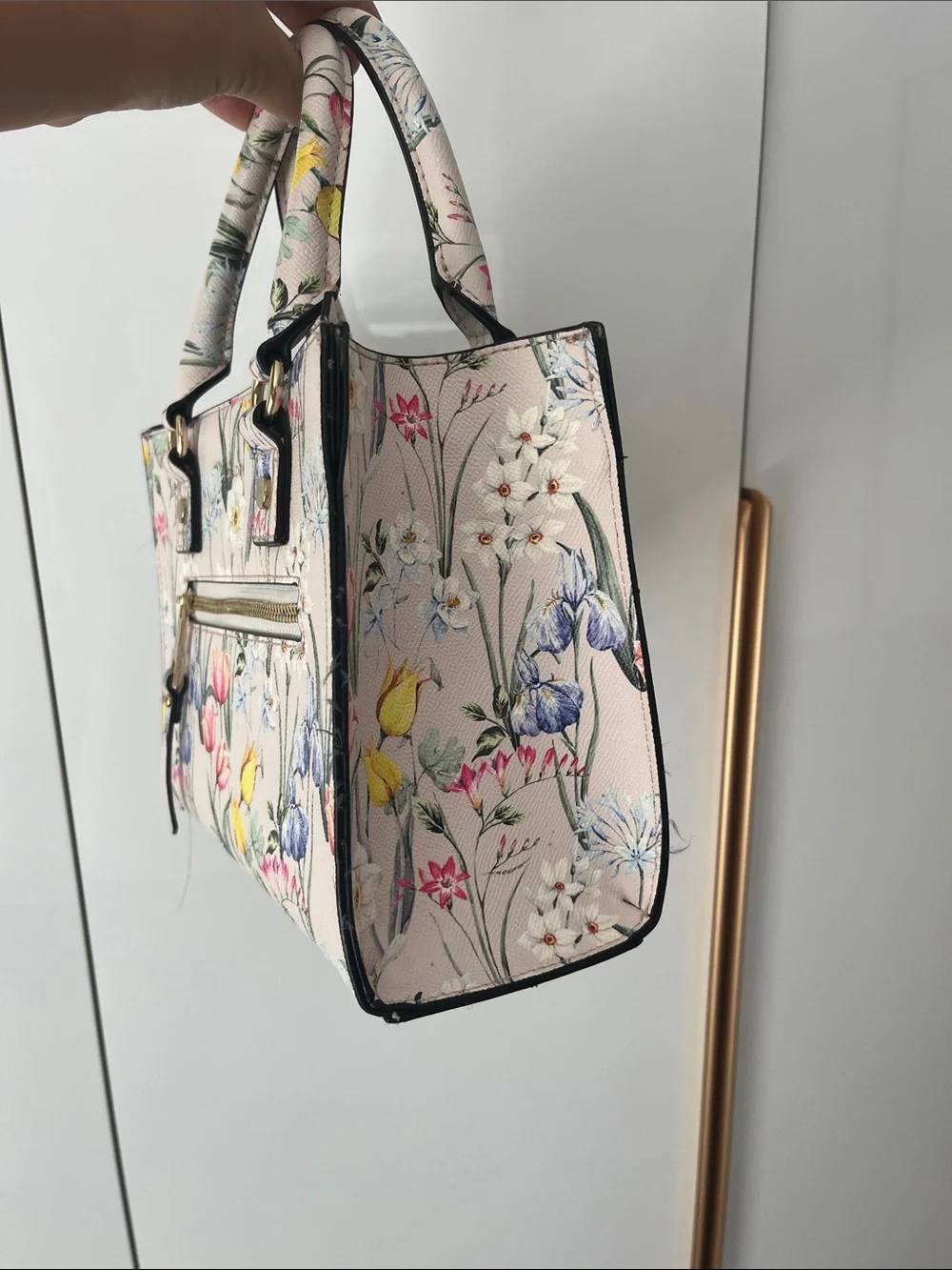 Aldo Floral Print Mini Satchel in Blush Pink